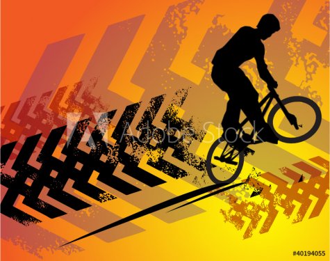 Cyclist abstract background, vector illustration - 901139026