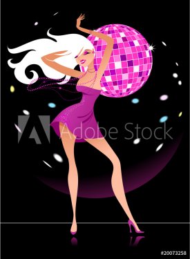 Dancing blond at a disco party - 900472284