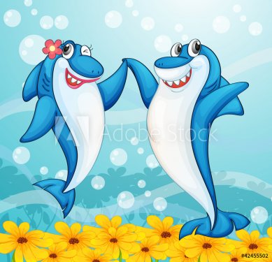 dancing whale fishes - 900460576