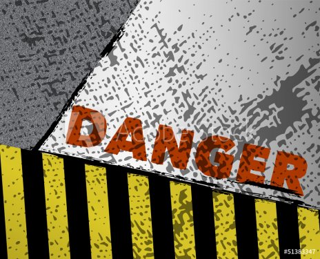 danger sign, hazard stripes, - 901140482