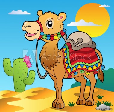 Desert scene with camel - 900498515