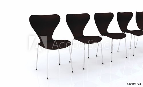 Designer Stuhlreihe - Schwarz Silber