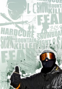 Disco or tour snowboard poster (background, leaflet, web...)