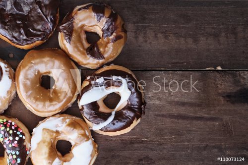 Donut Over Rustic Barn Wood Background - 901152471
