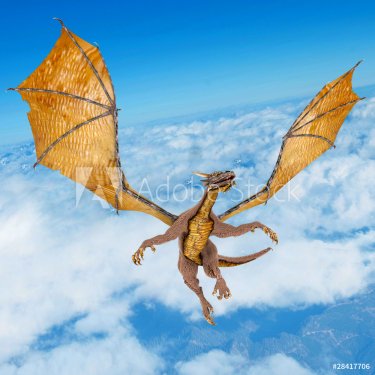 dragon soaring on the sky - 900485250