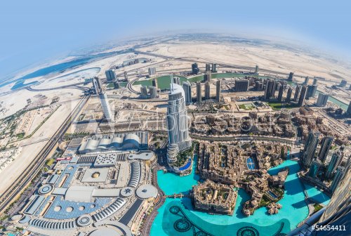 Dubai downtown. East, United Arab Emirates architecture. Aerial - 901139339