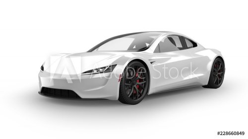 Electric Sports Car Isolated on White - 901153316