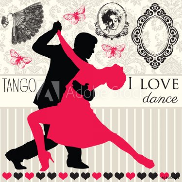 elegance tango dance vector illustrator - 901142550