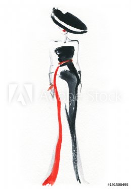 Elegant dress. Fashion illustration.  - 901153616