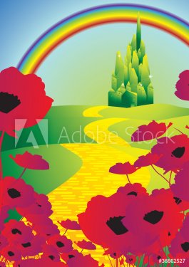 emerald city and poppies and rainbow - 901146553
