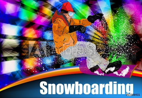 Extreme Snowboarding.Sport.Ski.Freestyle Skiing.Vector