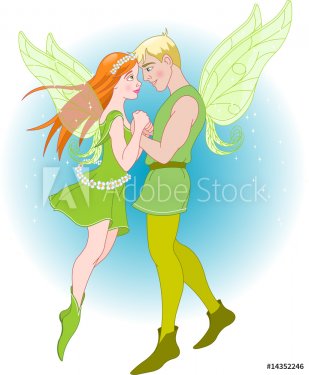 Fairy Couple on a romantic fly - 901139795