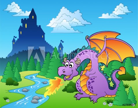 Fairy tale image with dragon 1 - 900492159