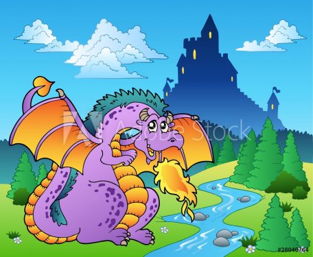 Fairy tale image with dragon 2 - 900492123