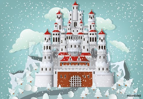 Fairytale castle in winter - 901143115
