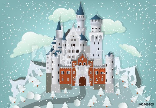 Fairytale castle in Winter - 901143116