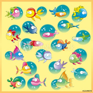 Family of fish with background - 900455802