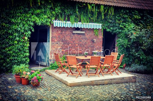 Farm backyard with  table and chairs - 901146529