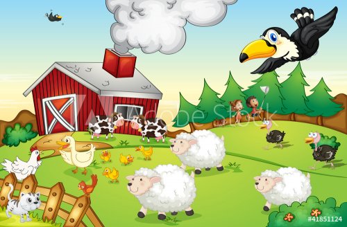 Farm scene - 900454264