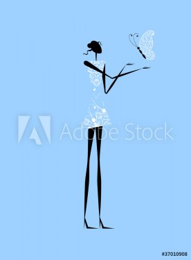 Fashion girl silhouette for your design