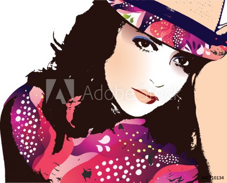 Fashion Woman Portrait-Vector Illustration - 900868421