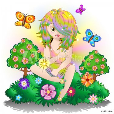 Fata Bambina Primavera-Fairy Baby Springtime-Vector