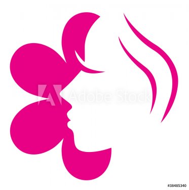 Female flower face pink icon isolated on white ( pink ) - 900706044