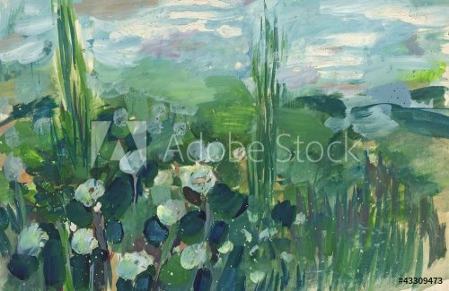 field, tempera painting - 901139648