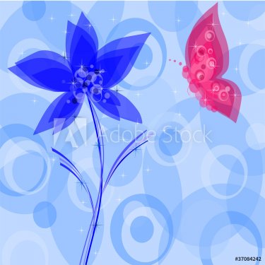 fiore e farfalla - 901137676