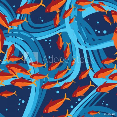 fish seamless pattern in bright colors