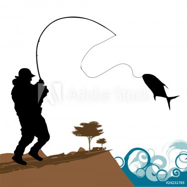 fisher with big fish - 900498695