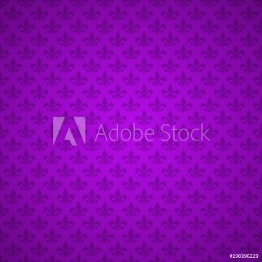 Fleur de Lis pattern. Background, texture. Purple Heraldic lily. Mardi Gras c... - 901154375