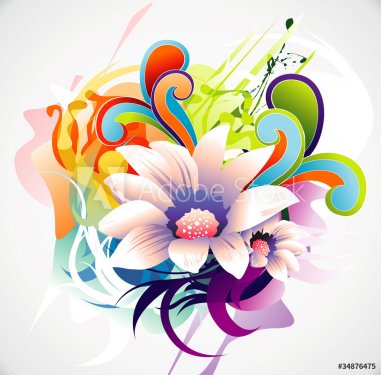 floral abstract vector illustration - 900485401