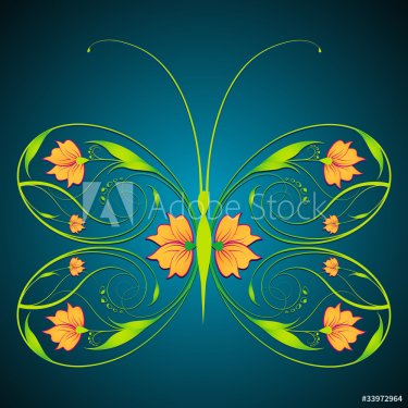Floral Butterfly - 900488789