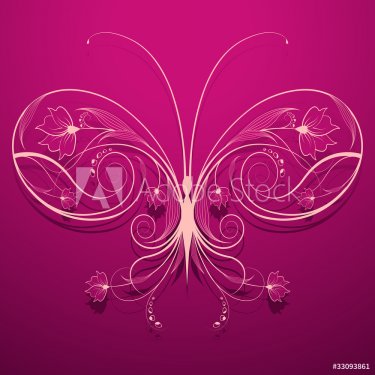 Floral Butterfly - 900488793