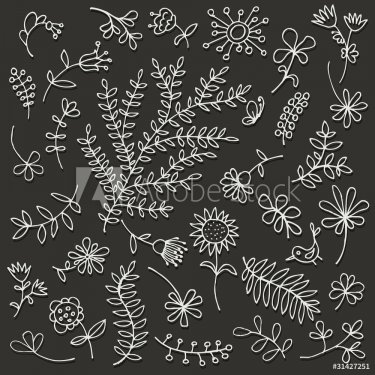 Floral ornament sketch, seamless background for your design - 900459322