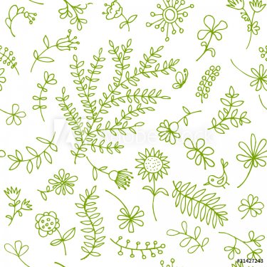 Floral ornament sketch, seamless background for your design - 900459324