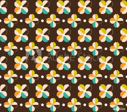 Floral seamless pattern with flowers and dots - 900465782