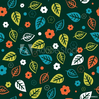 Floral seamless pattern with flowers and leaves - 900465795