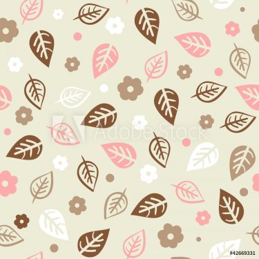 Floral seamless pattern with flowers and leaves - 900465811