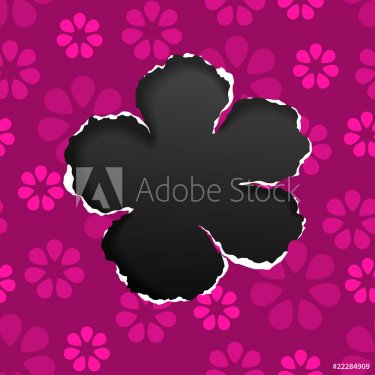 Flower, torn paper vector - 900497735