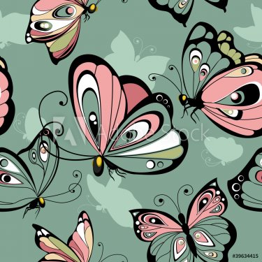Flying butterflies  seamless pattern. - 900458618