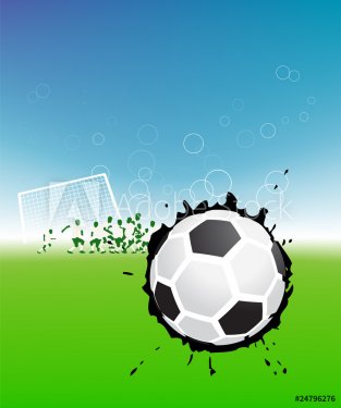 Football players on field, soccer ball - 900459419