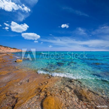 Formentera Mitjorn  beach with turquoise Mediterranean - 901141374