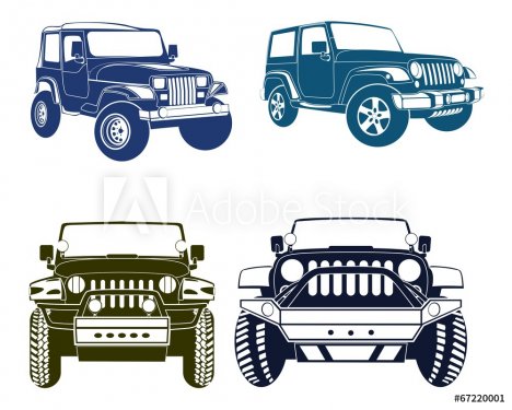 Four Jeep Silhouettes - 901153191