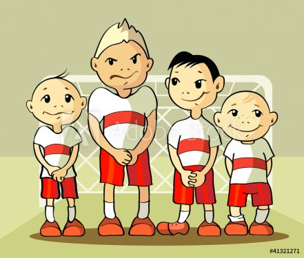 Four soccer player