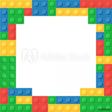 Frame of colored plastic blocks