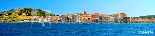 France - Saint Tropez - panoramic view from sea - 901149863