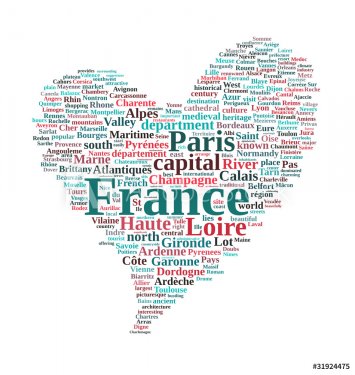 France word heart isolated on white background - 900954890