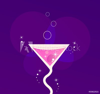 Fresh Martini party cocktail glass, Vector illustration - 900706082